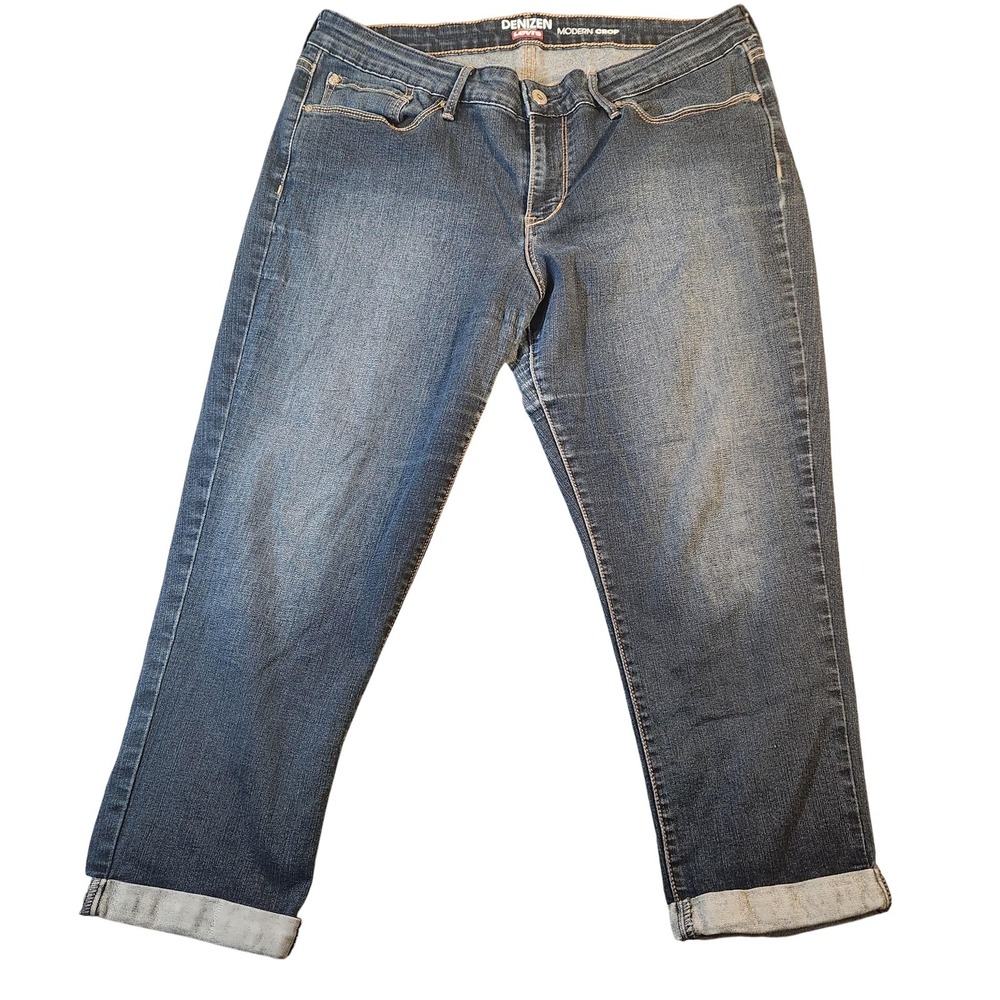 Vintage Y2K Denizen Levi's Jeans Womens 16 Crop Skinny Stretch Denim Mid Rise